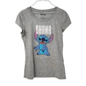 Disney Gray 'Ohana' Stitch Graphic Tee
